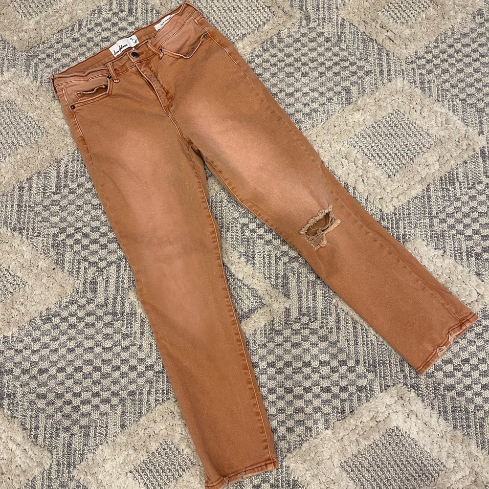 Sam Edelman High Rise Slim Straight Peach Cropped Jeans Size 29